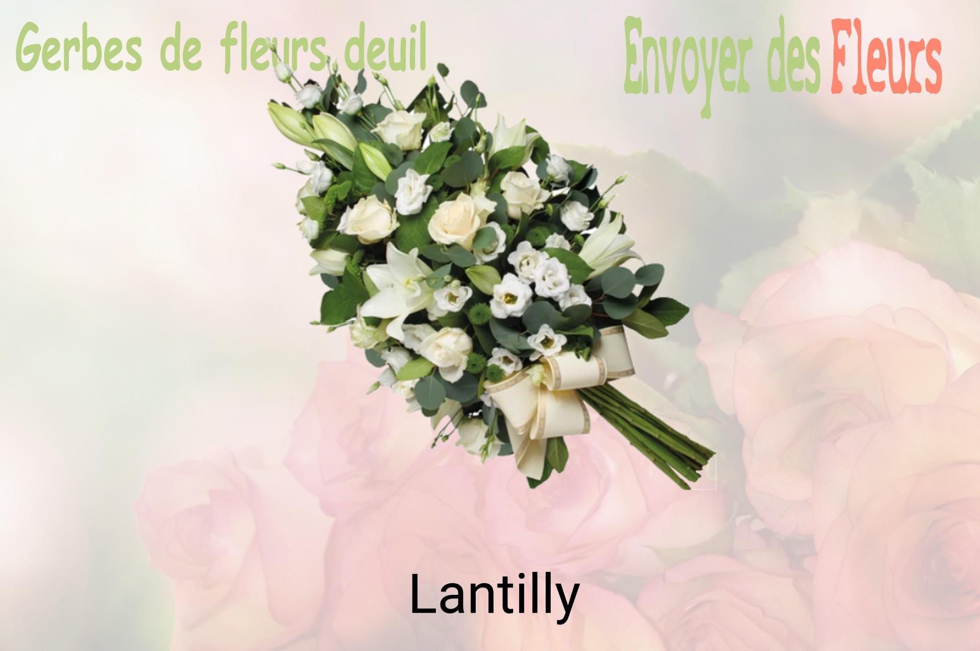 Gerbe de fleurs de deuil livrée à Lantilly